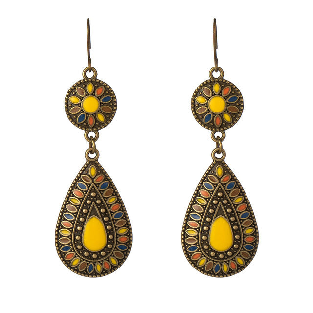 Wholesale Bohemian Drip Oil Alloy Earrings
